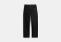 COACH® Men's Vaqueros Negros Taper De Algodón Orgánico en Negro, Talla 36