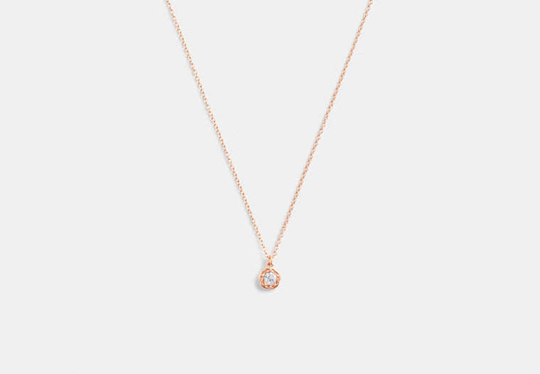 COACH® Women's Collar Con Colgante Con Halo De Rosa De Té en Misc/Rosa | Métal