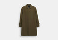 COACH® Men's Abrigo Mac en Verde, Talla Mediano | Coton