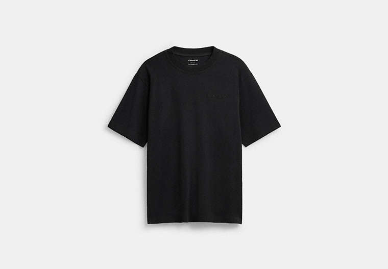 COACH® Men's Camiseta en algodón orgánico en Negro, Talla Mediano | Coton