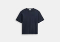 COACH® Men's Camiseta en algodón orgánico en Azul, Talla Mediano | Coton