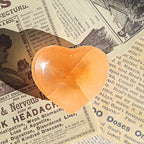 Cuenco Corazón de Selenita Naranja 6 cm