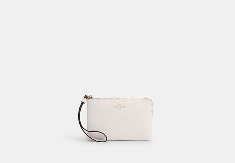 COACH® Women's Bolso Pouch Con Cremallera Corner en Blanco | Cuir Fendu