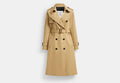 COACH® Women's Gabardina en Beige, Talla Mediano