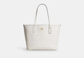 COACH® Women's Bolso tote City de lona de firma en Blanco | Pvc