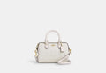 COACH® Women's Minibolso cruzado Rowan de lona de firma en Blanco | Pvc