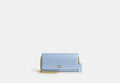 COACH® Women's Cartera larga Evie con cadena en Azul | Cuir