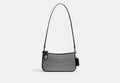 COACH® Women's Bolso de hombro Penn con cristal en Negro | Cuir