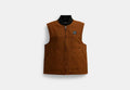 COACH® Men's Chaleco de trabajo en Castaño, Talla Mediano | Coton