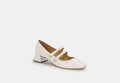 COACH® Women's Mary Jane Angelina en Blanco, Talla 11 | Cuir Verni