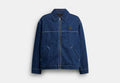 COACH® Men's Chaqueta de trabajo de tela vaquera en Azul, Talla Mediano | Coton