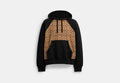 COACH® Men's Sudadera con capucha de la firma en Castaño, Talla Mediano | Coton