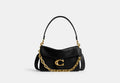COACH® Women's Bolso de hombro con cadena Tabby en Negro | Cuir