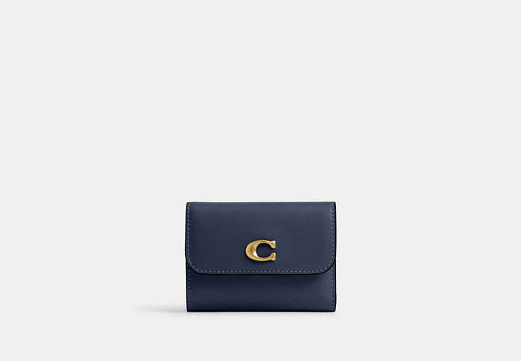COACH® Women's Cartera tarjetero básica en Azul | Cuir