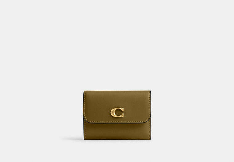 COACH® Women's Cartera tarjetero básica en Verde | Cuir