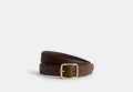 COACH® Women's Cinturón clásico con hebilla y detalle en la cadera, 25 mm en Castaño, Talla Mediano | Cuir
