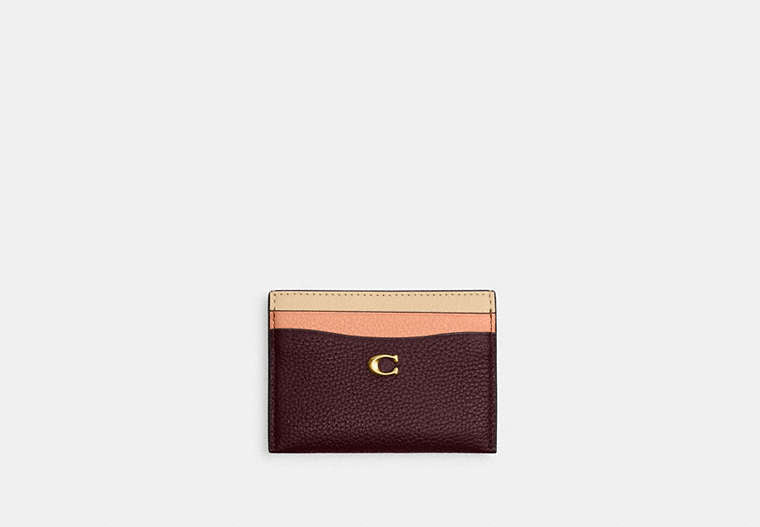 COACH® Women's Tarjetero Essential con bloques de color en Rojo | Cuir