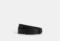 COACH® Men's Cinturón reversible cortado a medida con hebilla de placa de firma de 38 mm en Negro | Pvc