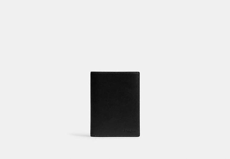 COACH® Men's Funda para pasaporte en Negro | Cuir