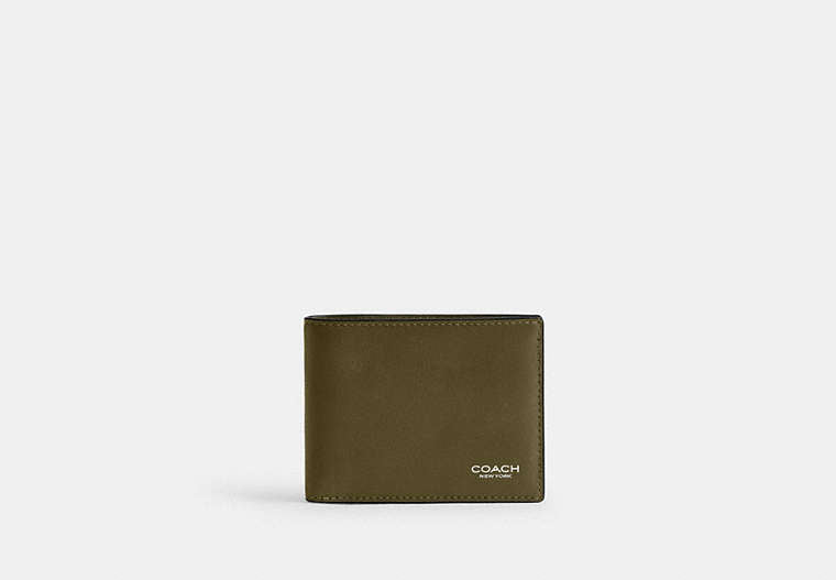 COACH® Men's Cartera billetera delgada en Verde | Cuir