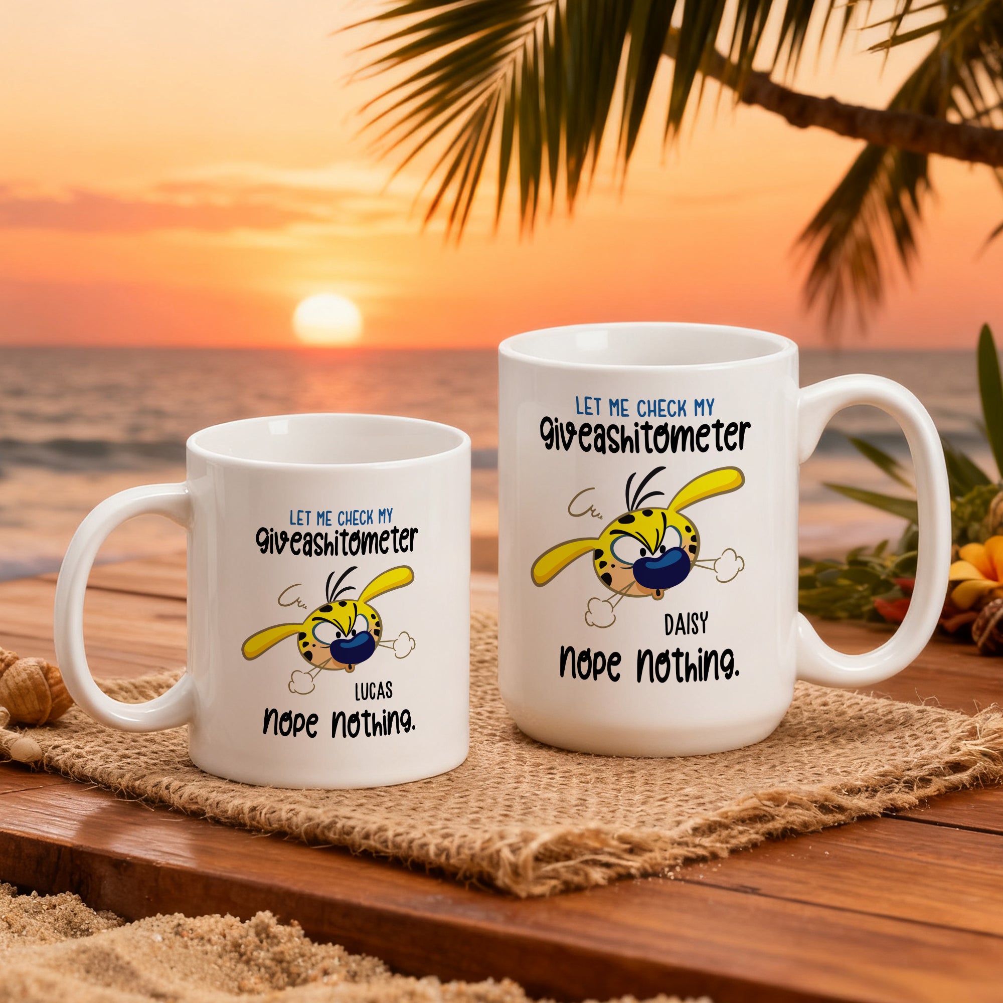 Taza personalizada de cerámica con nombre de leopardo amarillo Marsupilami 11 oz 15 oz Regalo de Navidad para amigos | Callie × Marsupilami