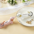 Personalizada Dachshund Perro de cerámica Trinket Plato Anillo Titular con texto Cumpleaños Boda Aniversario de regalo para las mujeres comprometidas Parejas