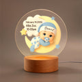 Luz nocturna LED personalizada con nombre, fecha e información de nacimiento Regalo de Baby Shower para recién nacidos