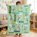 Personalizado lindo Pascua Peter Rabbit suave manta con nombre decoración del hogar Pascua Baby Shower regalo para recién nacidos niños