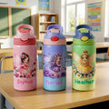 Hada de las flores de nacimiento personalizada Botella de agua isotérmica de 12 oz con pajita con nombre y tapa antiderrame Regalo de cumpleaños para niños Niñas