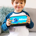 Estuche Oxford de doble capa para lápices con nombre y cremallera, personalizado, de animales marinos, pez globo, langosta y material escolar Regalo de vuelta al cole para niños