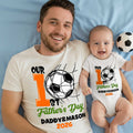 Personalizado Nuestro Primer Día del Padre Deporte de béisbol 100% algodón bebé body camiseta a juego con el nombre y el año Día del Padre regalo para papá bebé