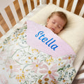 Manta de bebé personalizada con nombre bordado y fondo de lunares Regalo de cumpleaños Baby Shower para recién nacidos Niños Niñas
