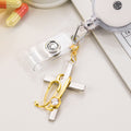 Personalizada Médico Estetoscopio Cruz Insignia Enrollador Charm con Birthstone Enfermera Semana Graduación Cumpleaños Regalo para Enfermeras Médicos