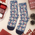 Calcetines hasta la pantorrilla personalizados cómodos con fotos de 1 a 3 caras de mascotas y nombre regalo de Navidad para dueños de mascotas