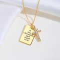 Personalizada Birthstone Cruz Salmo Biblia Verse Collar Dainty Joyería Cumpleaños Religiosa Bautizo Regalo para Mujeres Cristianos Niños