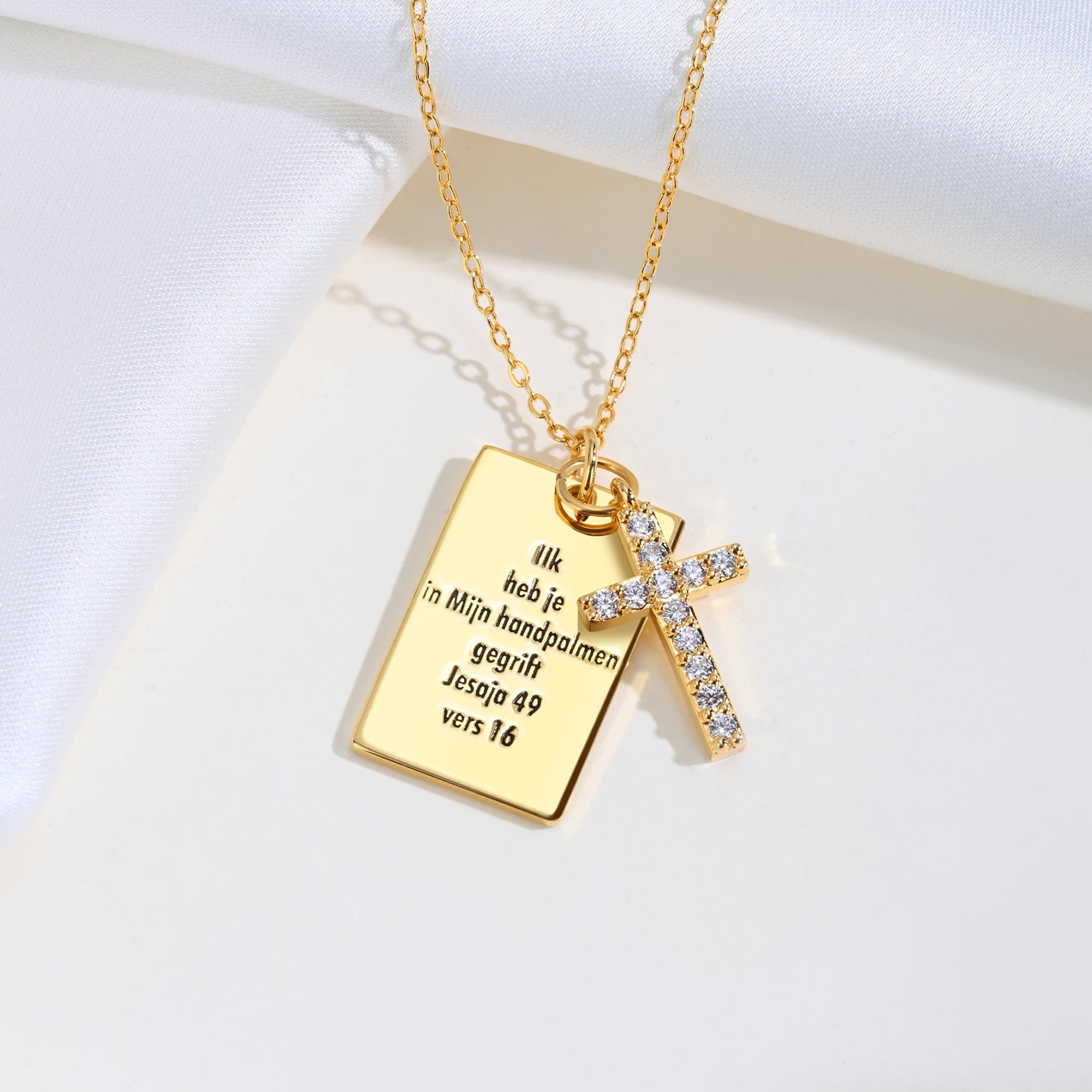 Personalizada Birthstone Cruz Salmo Biblia Verse Collar Dainty Joyería Cumpleaños Religiosa Bautizo Regalo para Mujeres Cristianos Niños
