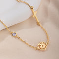 Personalizada Flor de Nacimiento Birthstone Cruz Collar con Nombre Joyería Religiosa Cumpleaños Aniversario Regalo para Mujeres Cristianas