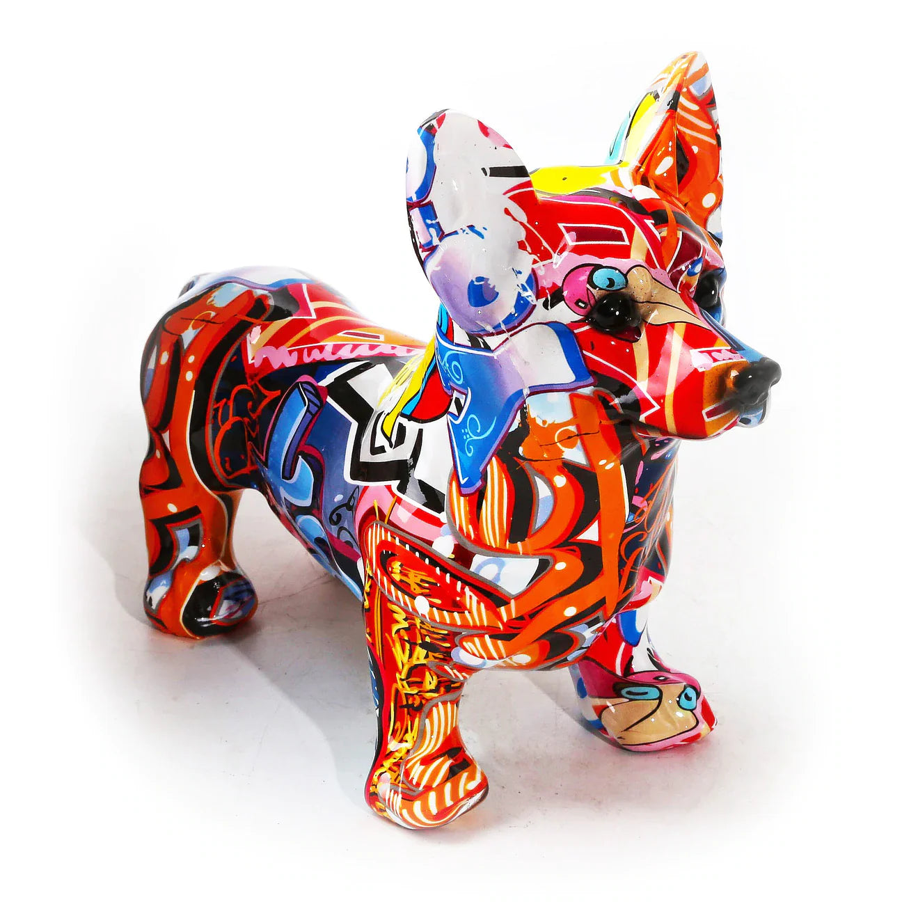ArtZ® Corgi Graffiti Painted Statue - Graffiti
