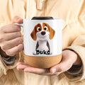 Personalizada 3D Cartoon Dog 13 oz Taza de café de cerámica con el nombre de uso diario regalo de cumpleaños para el amante del perro amante de las mascotas
