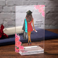 Graduación Personalizada Chica Chico Placa Acrílica Recuerdo Floral con Nombre Texto y Clase de 2026 Regalo para Graduados