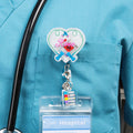 Personalizada Orden de Dibujar Tubos de Laboratorio Corazón Agitador Insignia retráctil Carrete con Nombre Apreciación Cumpleaños Regalo para Enfermera Trabajador de la Salud