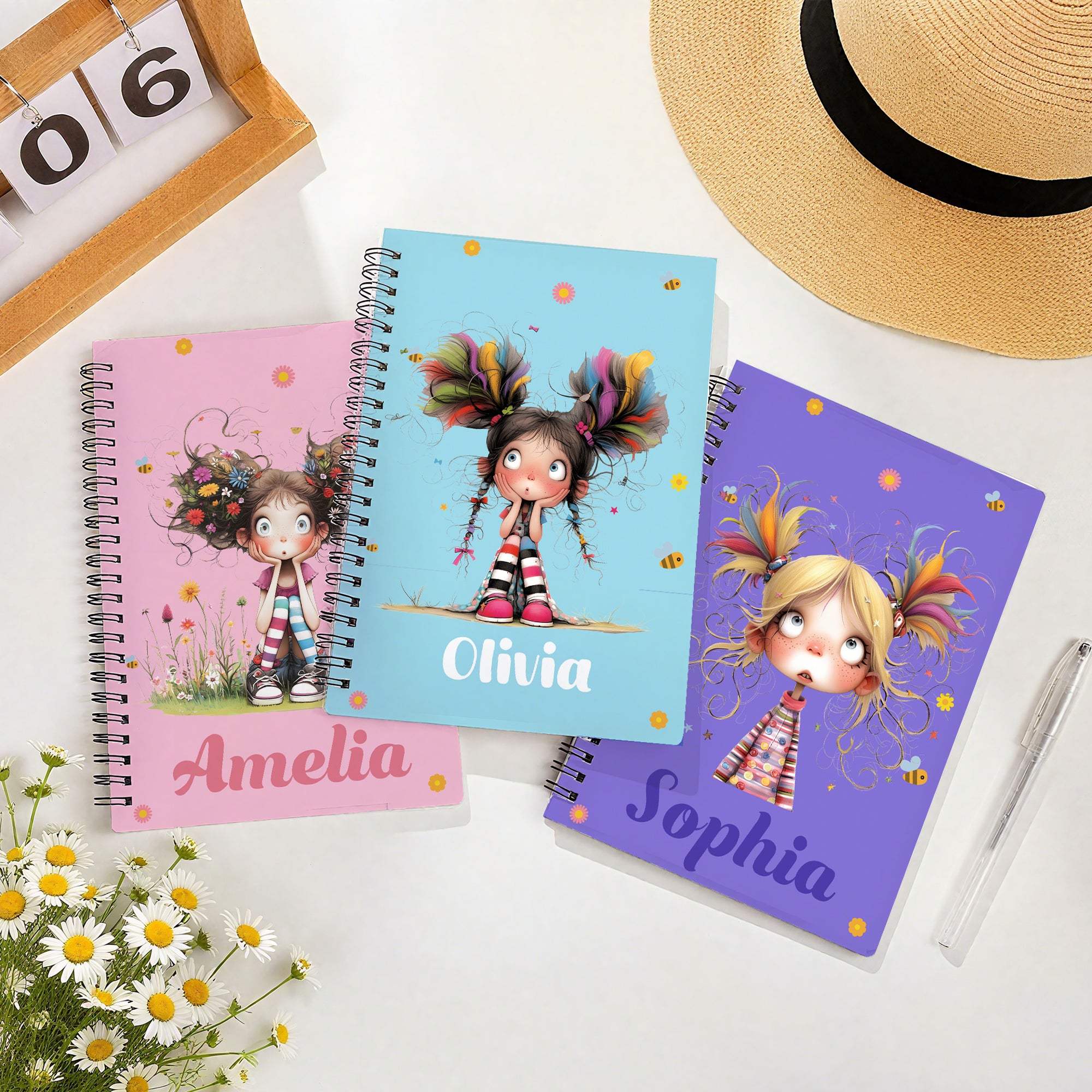 Cuaderno espiral A5 personalizado con nombre y 120 páginas rayadas Regalo de cumpleaños para mujeres Niñas
