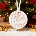 Adorno de cerámica personalizado pintado a mano con el nombre de la familia y la fecha en el árbol de casa Decoración navideña Fiesta de Navidad Regalo para la familia