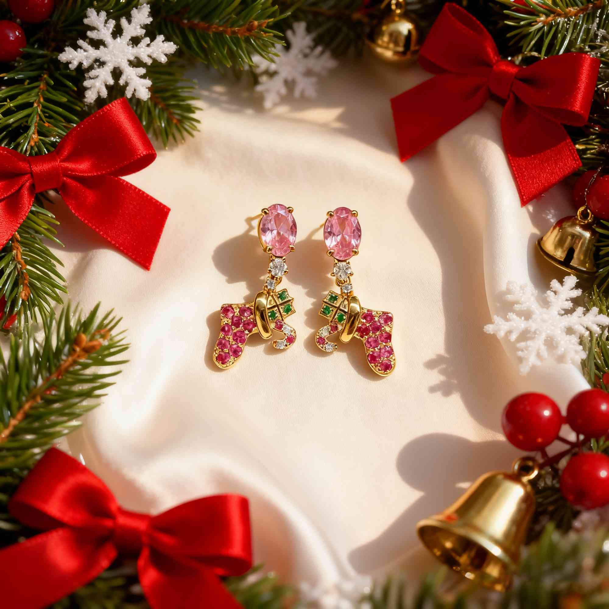 Personalizado Romantasy Birthstone Christmas Stocking Earring Christmas Party Gift for Women