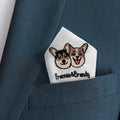 Personalizado Bordado Cara Mascota Foto 100% Algodón Pañuelo Bolsillo Cuadrado con Nombre Boda Cumpleaños Regalo para Novio Padrino Perro Gato Amante
