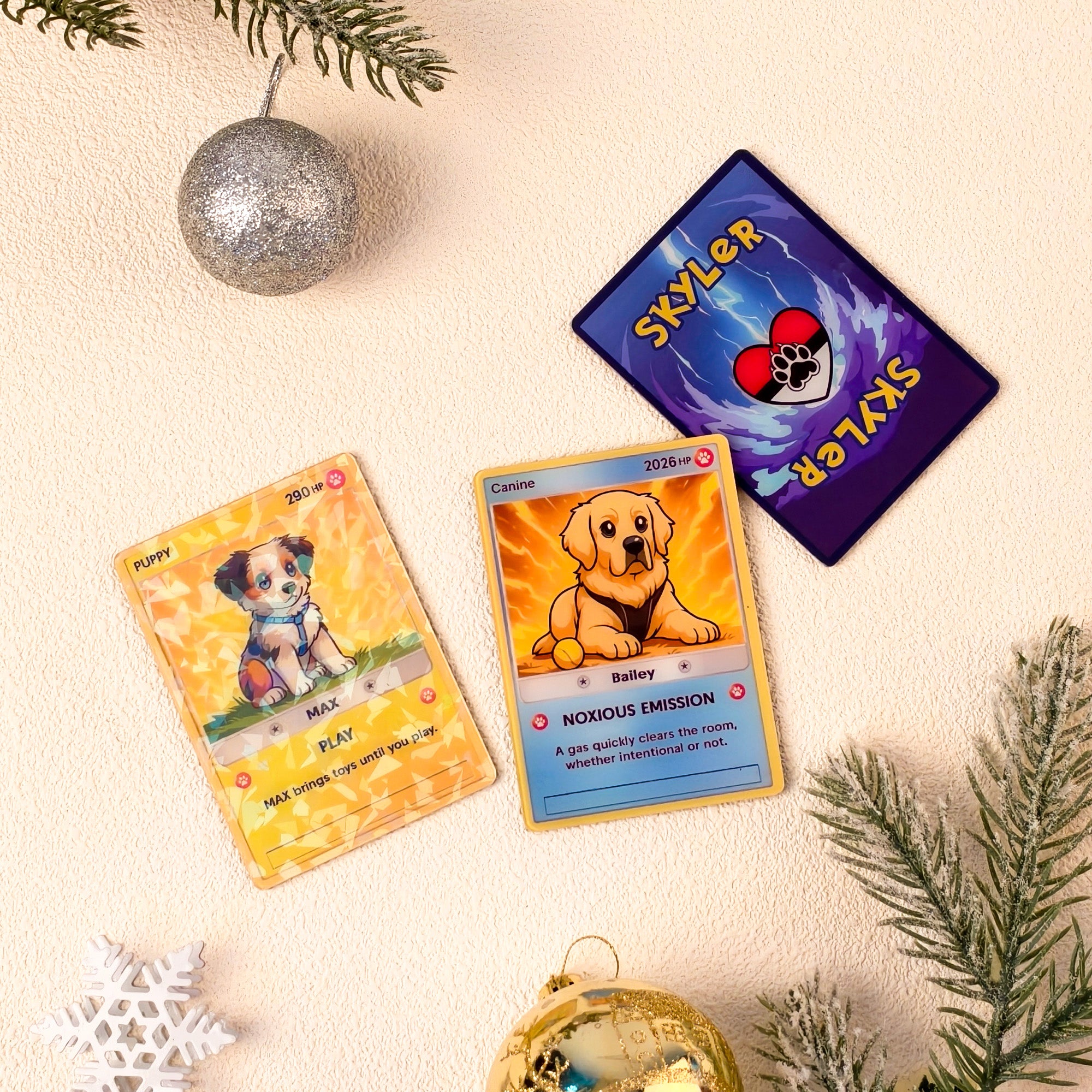 Tarjeta de juego clásica personalizada con una bonita foto y purpurina con funda protectora y soporte de madera Regalo de cumpleaños, aniversario y Navidad para niños y amantes de las mascotas