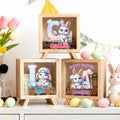 Hucha con ventana transparente personalizada Happy Easter Cute Easter Bunny Hucha con inicial y nombre Room Decor Regalo de Pascua para niños