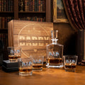 Juego de copas decantador de whisky con foto familiar personalizada y 1-6 nombres Día del Padre Aniversario Regalo para papá