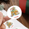 Personalizado lindo dinosaurio vehículos de construcción a prueba de agua pegatinas con nombre de regalo decoración de la fiesta de Navidad para los niños amantes de los dinosaurios