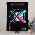 Manta blanda de béisbol personalizada con nombre y número Regalo de cumpleaños de Navidad para entrenadores Jugadores de béisbol